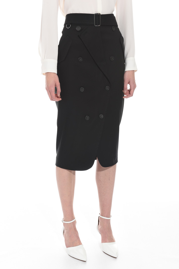 Buttoned gabardine skirt Intrend Buttoned gabardine skirt Intrend