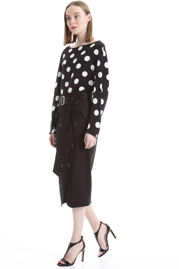 Buttoned gabardine skirt Intrend Buttoned gabardine skirt Intrend