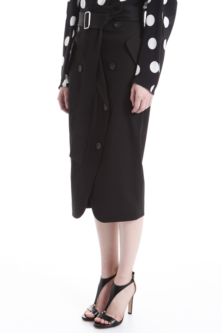 Buttoned gabardine skirt Intrend Buttoned gabardine skirt Intrend