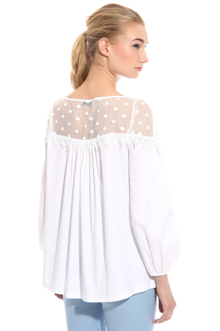 Tulle and poplin blouse Diffusione Tessile Tulle and poplin blouse Diffusione Tessile