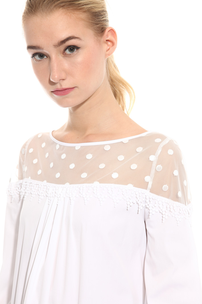 Tulle and poplin blouse Diffusione Tessile Tulle and poplin blouse Diffusione Tessile