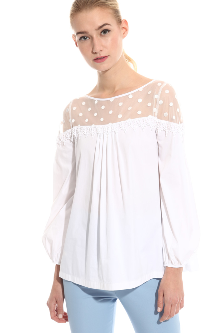 Tulle and poplin blouse Diffusione Tessile Tulle and poplin blouse Diffusione Tessile