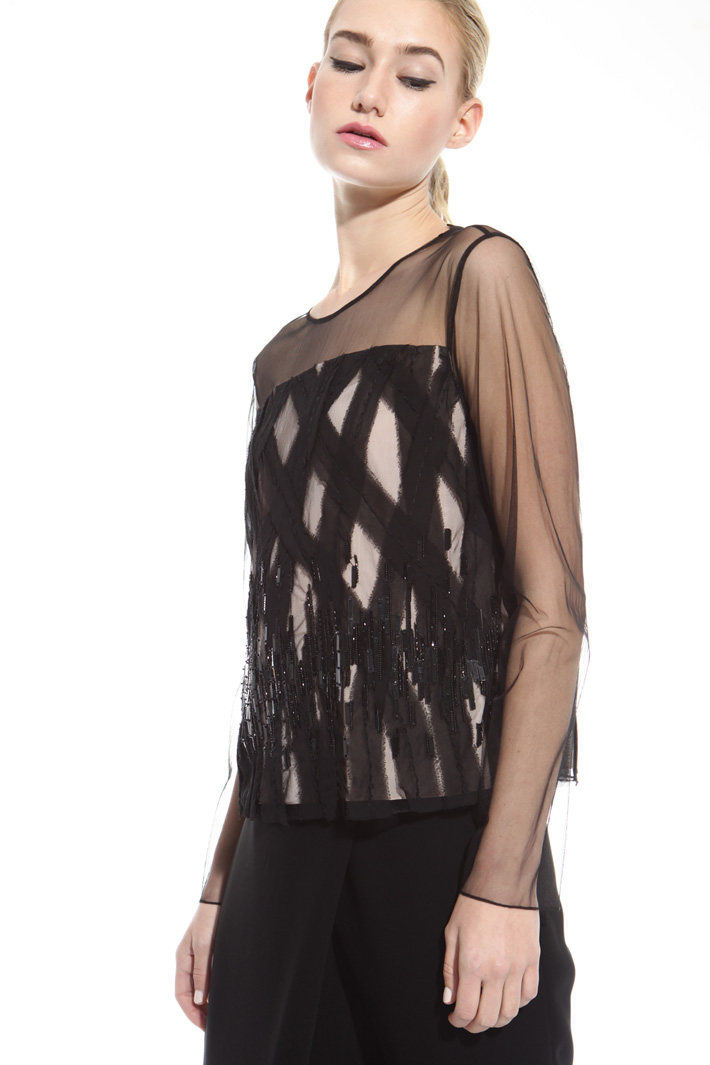 Top in tulle ricamato Intrend Top in tulle ricamato Intrend