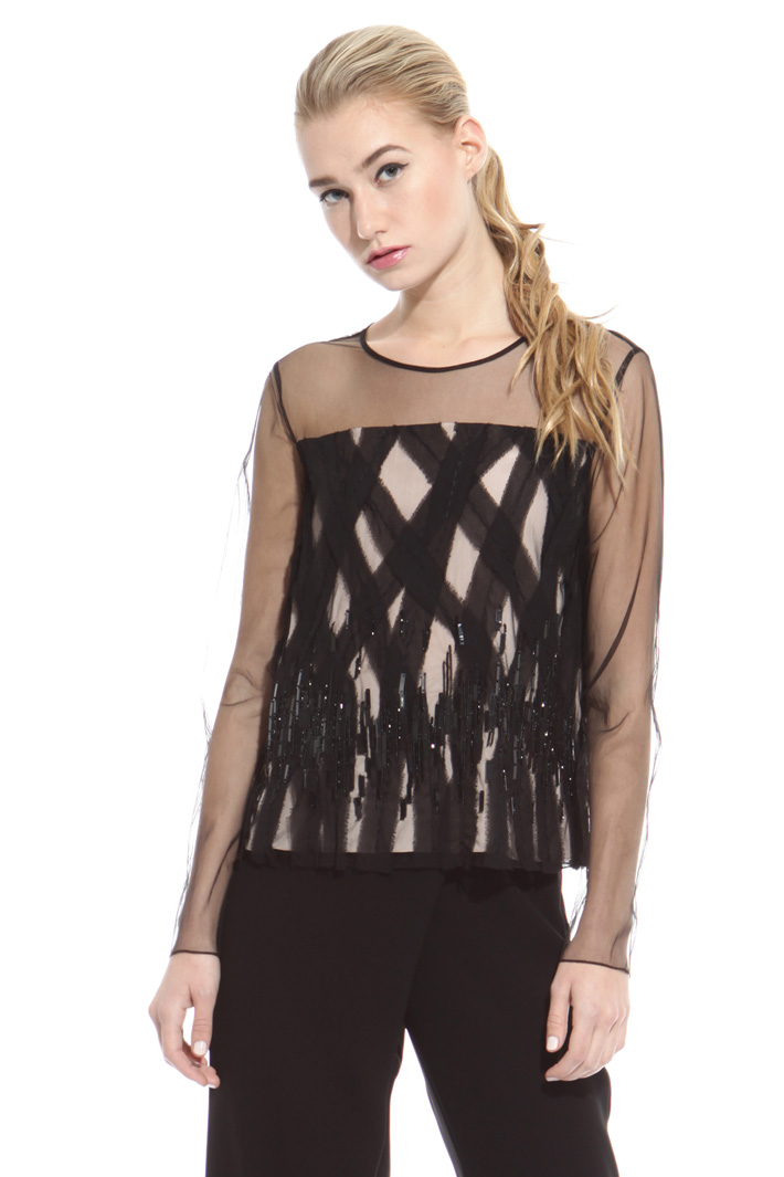 Top in tulle ricamato Intrend Top in tulle ricamato Intrend