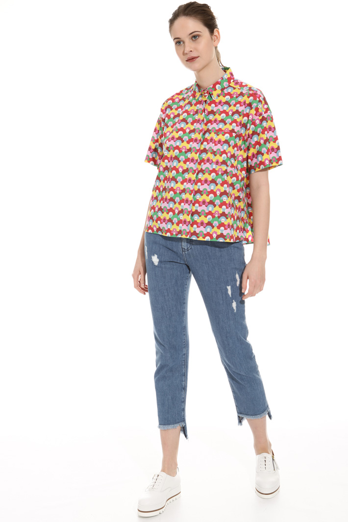 Printed boxy shirt Intrend Printed boxy shirt Intrend