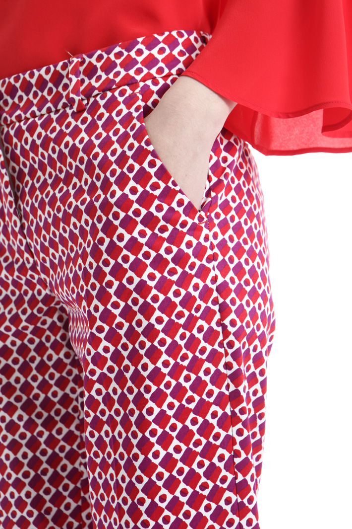 Printed cotton trousers Intrend Printed cotton trousers Intrend