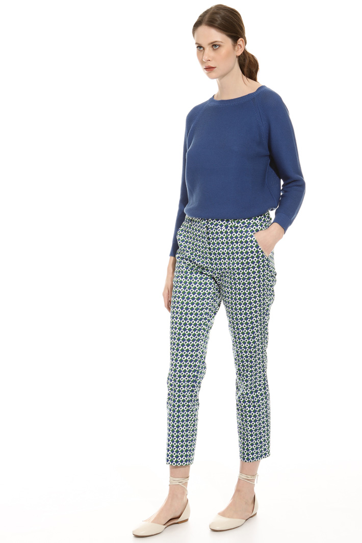 Printed cotton trousers Intrend Printed cotton trousers Intrend