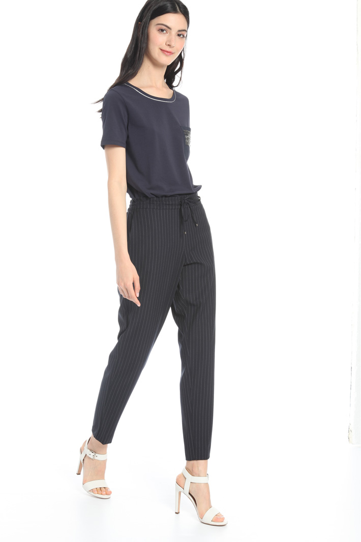 Pantalone gessato con coulisse Intrend Pantalone gessato con coulisse Intrend