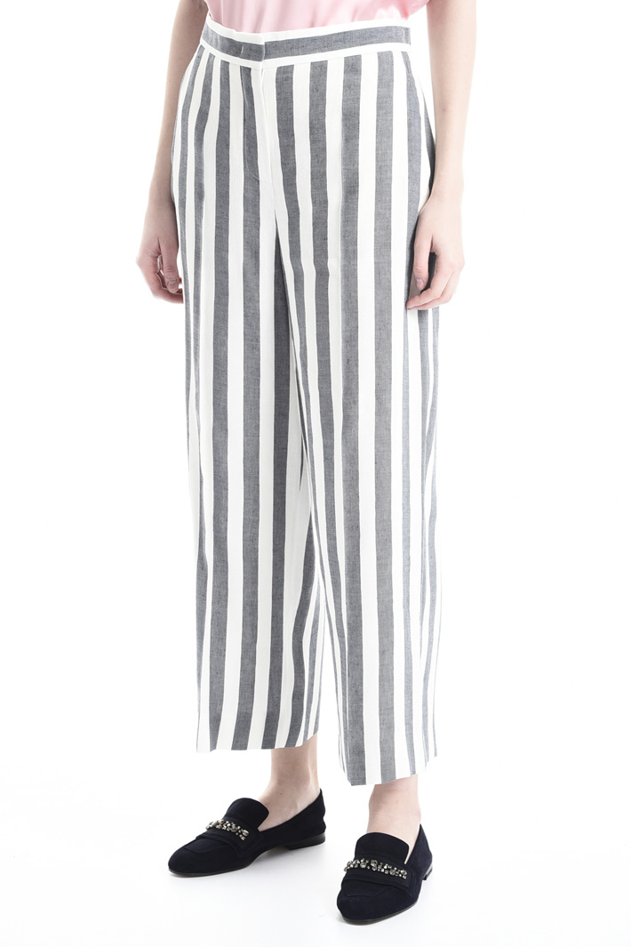 Striped linen trousers Intrend Striped linen trousers Intrend