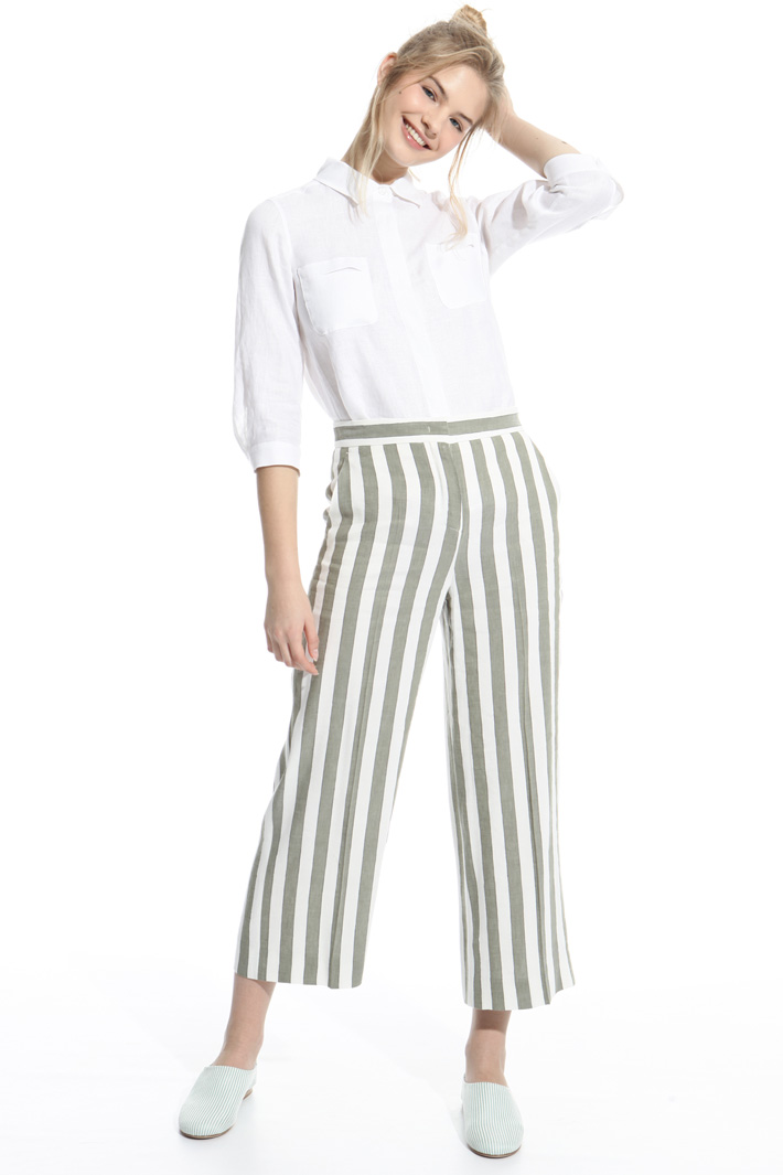 Striped linen trousers Intrend Striped linen trousers Intrend