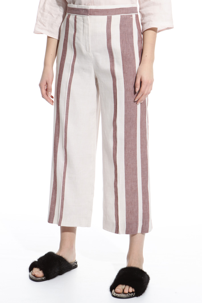 Striped linen trousers Intrend Striped linen trousers Intrend