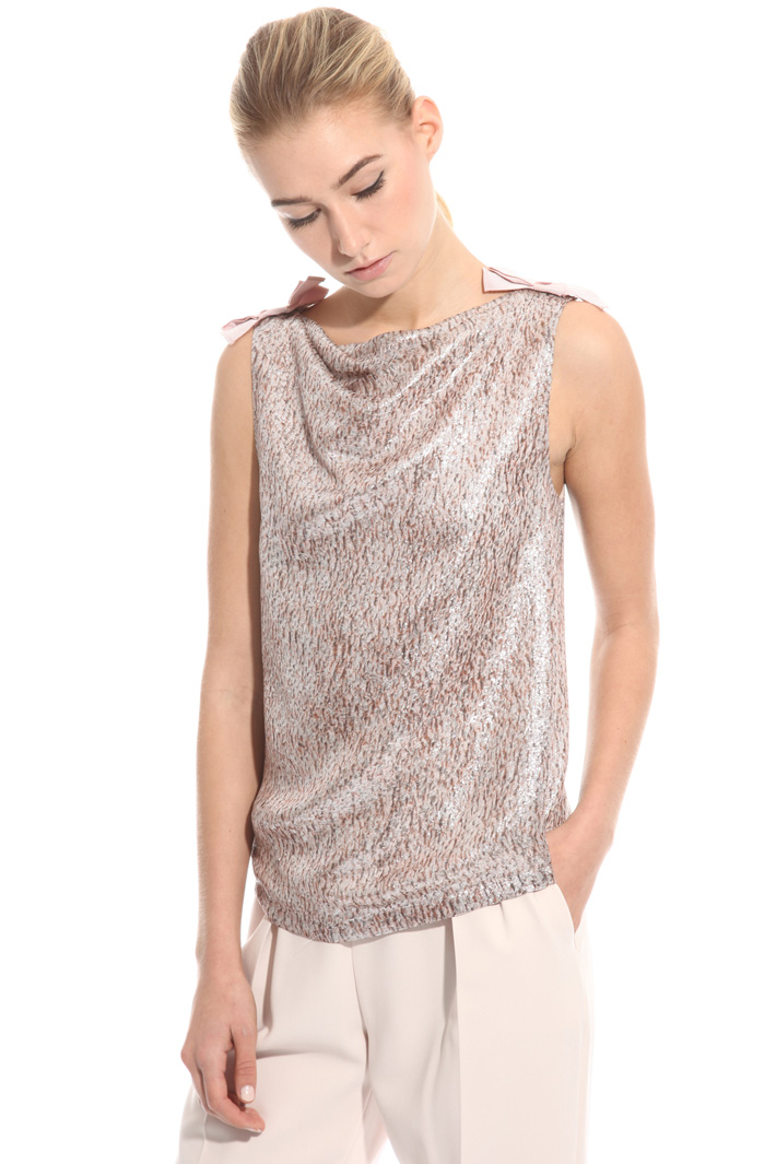 Top jacquard in seta lamé Intrend Top jacquard in seta lamé Intrend