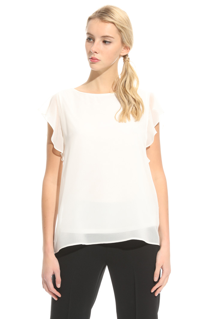 Flounced crepe top Diffusione Tessile Flounced crepe top Diffusione Tessile