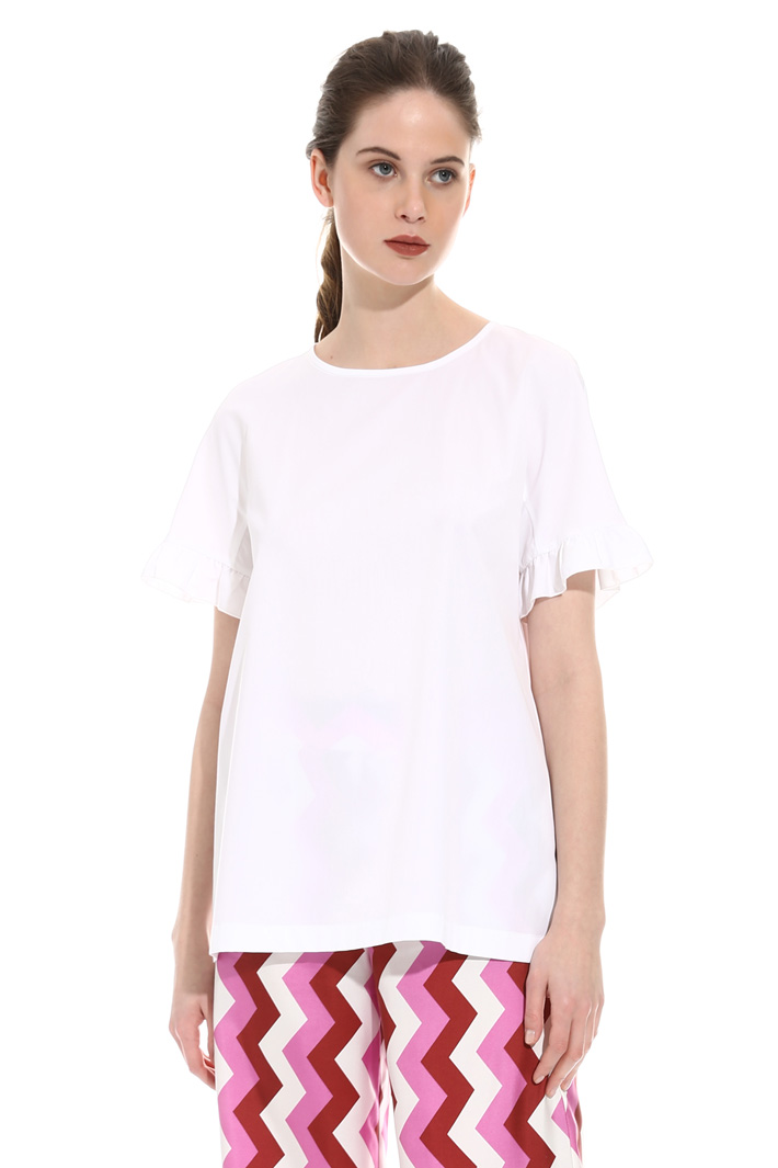 Flared poplin top Intrend Flared poplin top Intrend