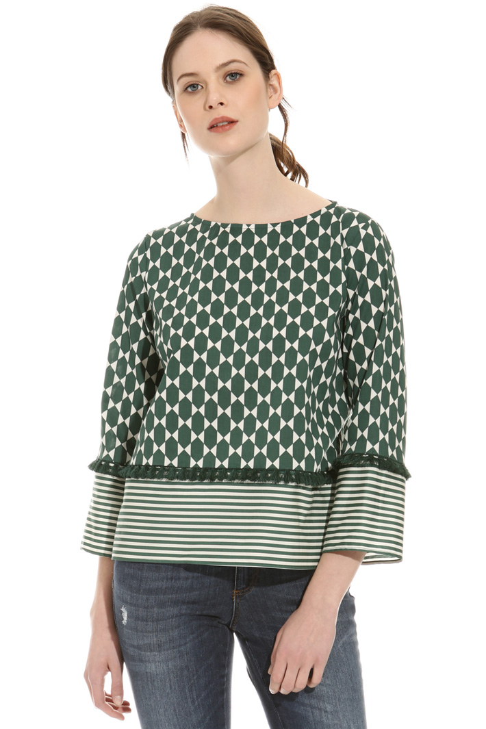 Fringed muslin blouse Intrend Fringed muslin blouse Intrend