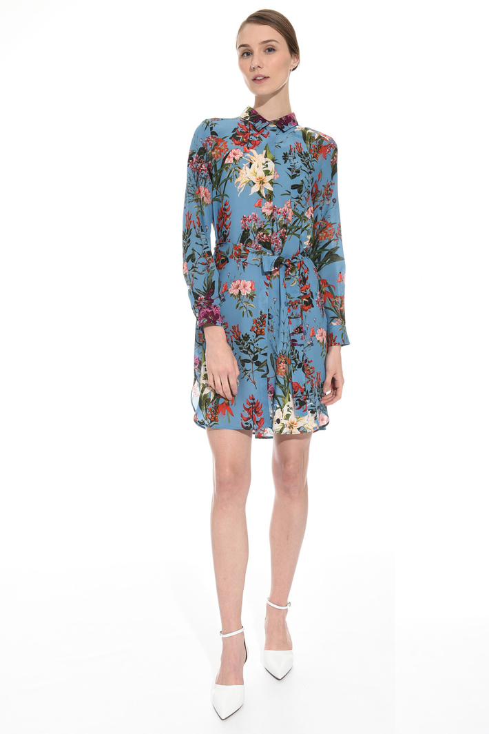 Belted silk dress Intrend Belted silk dress Intrend