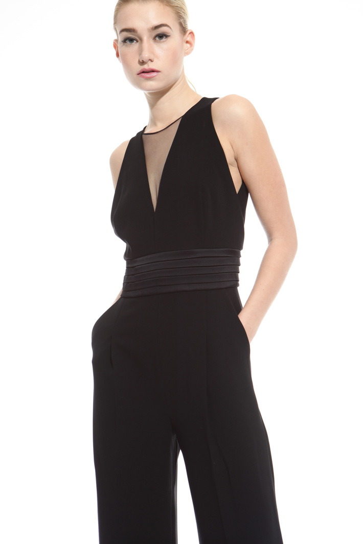 Tuta lunga in cady e satin Intrend Tuta lunga in cady e satin Intrend