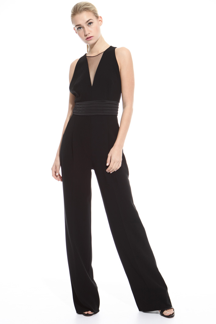 Tuta lunga in cady e satin Intrend Tuta lunga in cady e satin Intrend
