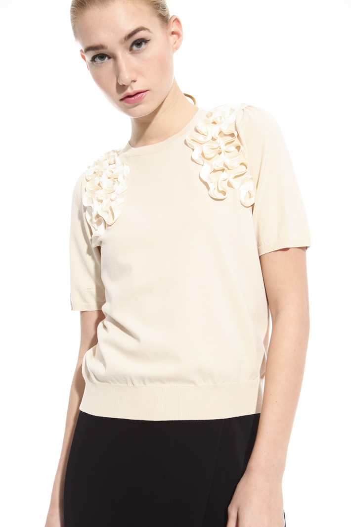 Maglia con ricamo gros grain Intrend Maglia con ricamo gros grain Intrend