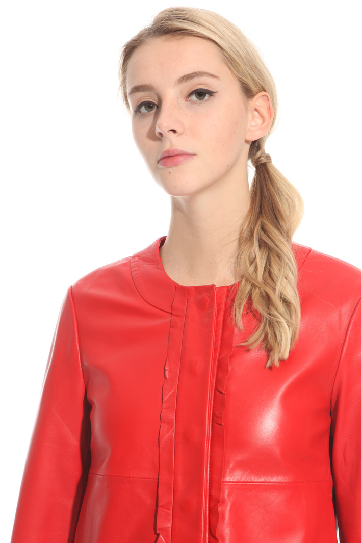 Giacca in pelle con ruches Intrend Giacca in pelle con ruches Intrend