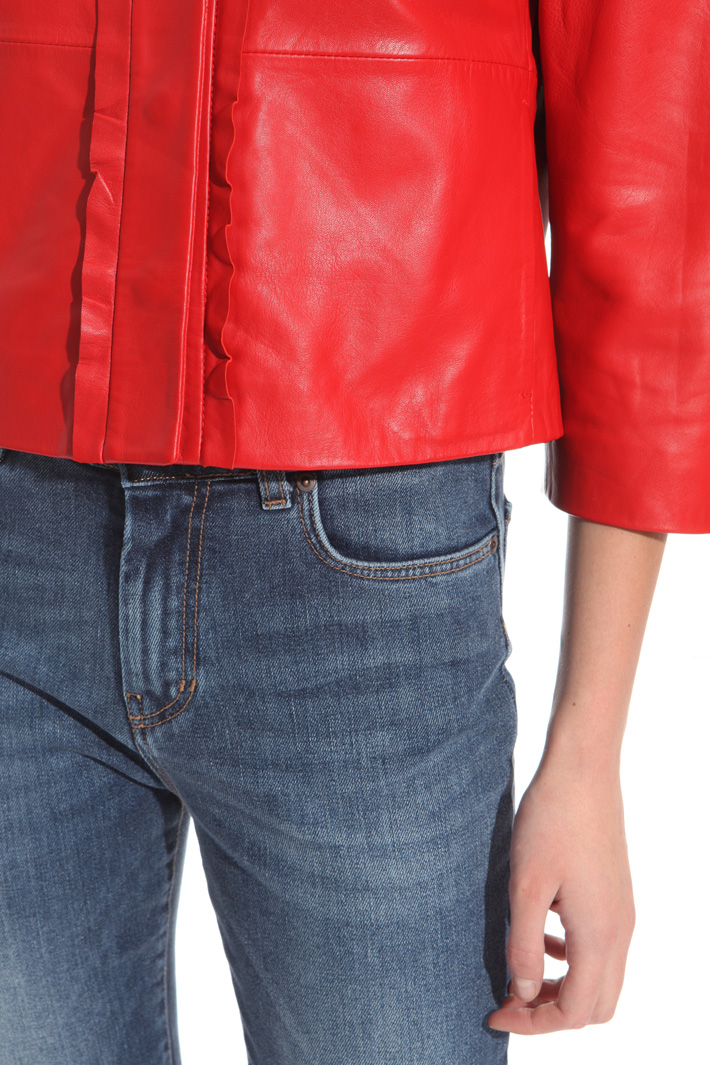 Giacca in pelle con ruches Intrend Giacca in pelle con ruches Intrend