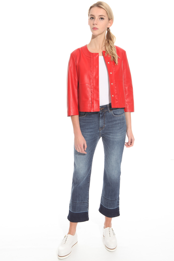 Giacca in pelle con ruches Intrend Giacca in pelle con ruches Intrend