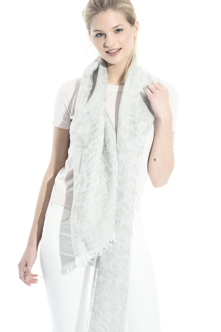 Linen blend jacquard scarf Intrend Linen blend jacquard scarf Intrend