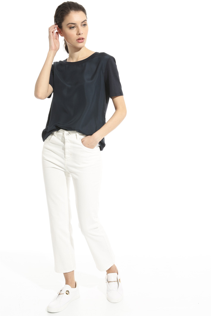 Jersey and crepe T-shirt Intrend Jersey and crepe T-shirt Intrend