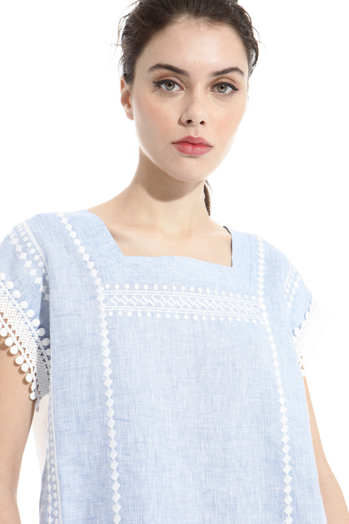 Linen and jersey top Intrend Linen and jersey top Intrend
