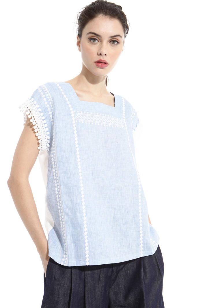 Linen and jersey top Intrend Linen and jersey top Intrend