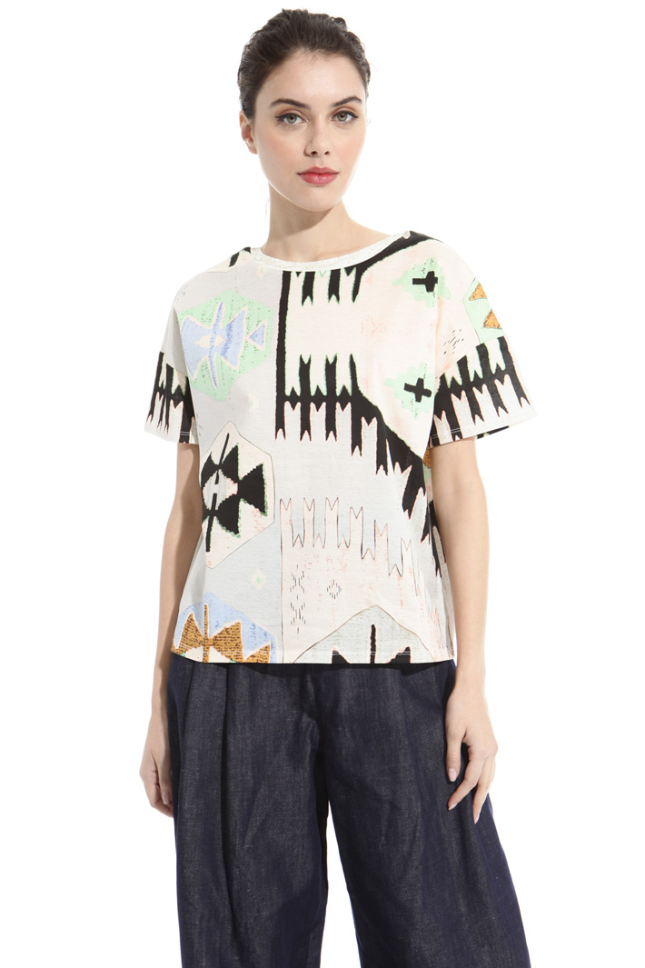 Printed boxy T-shirt Intrend Printed boxy T-shirt Intrend