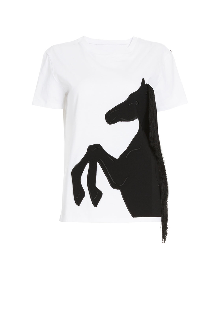 Fringed cotton T-shirt Intrend Fringed cotton T-shirt Intrend