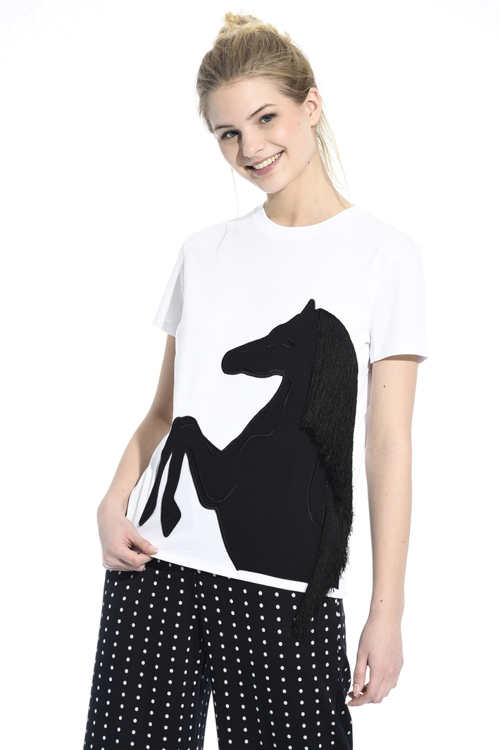 Fringed cotton T-shirt Intrend Fringed cotton T-shirt Intrend