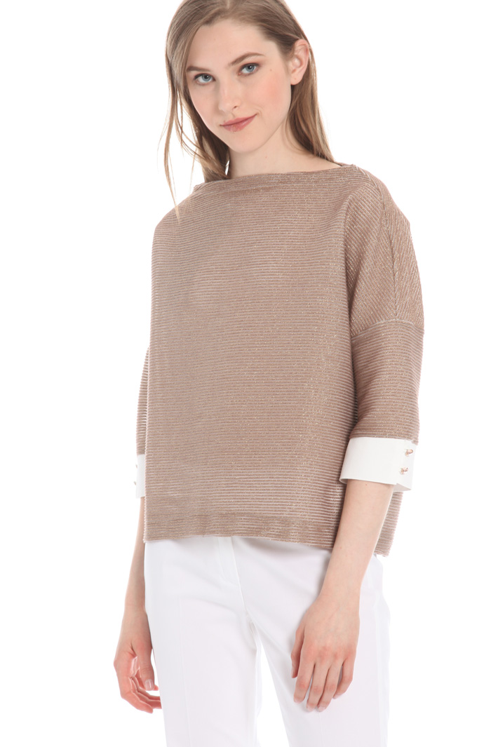 Crepe cuff sweater Intrend Crepe cuff sweater Intrend