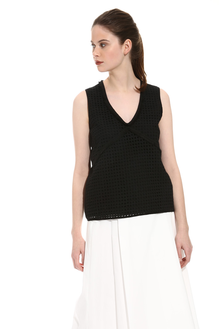 Fringed broderie anglaise top Intrend Fringed broderie anglaise top Intrend