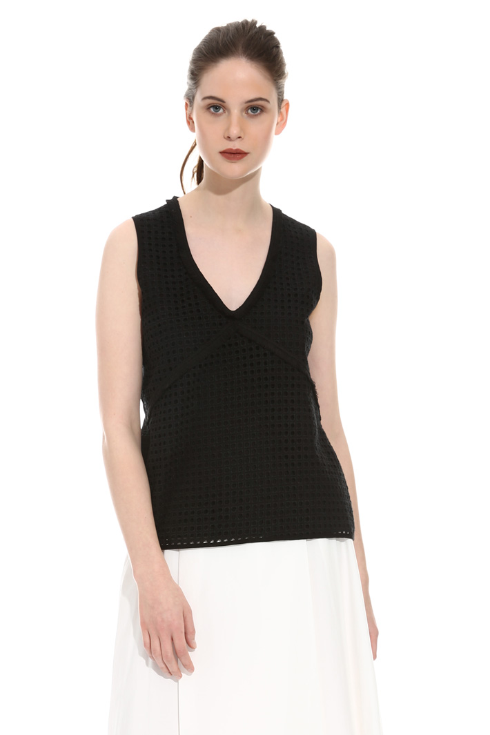 Fringed broderie anglaise top Intrend Fringed broderie anglaise top Intrend