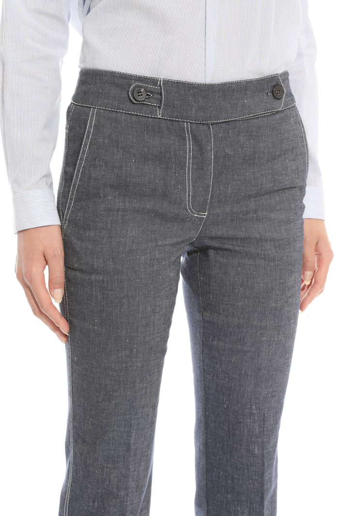 Pantaloni flare effetto denim Intrend Pantaloni flare effetto denim Intrend