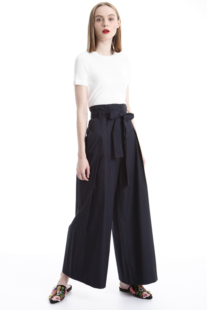 Pantalone palazzo in popeline Intrend Pantalone palazzo in popeline Intrend