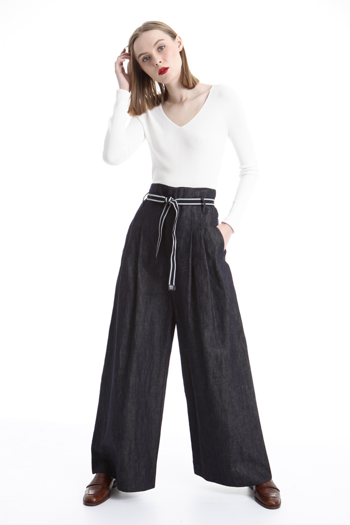 Pantalone effetto denim Intrend Pantalone effetto denim Intrend