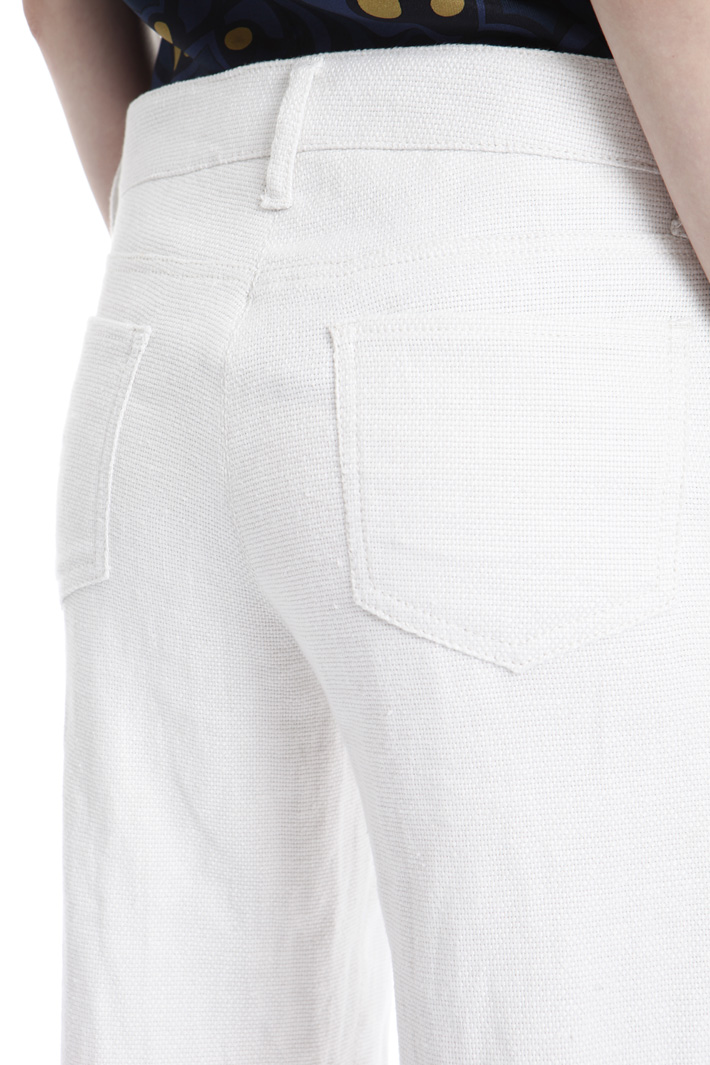 Pantalone in lino con frange Intrend Pantalone in lino con frange Intrend