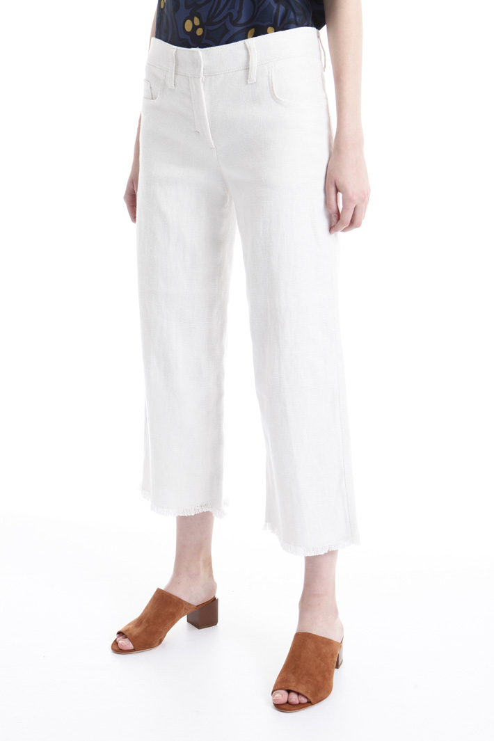 Pantalone in lino con frange Intrend Pantalone in lino con frange Intrend