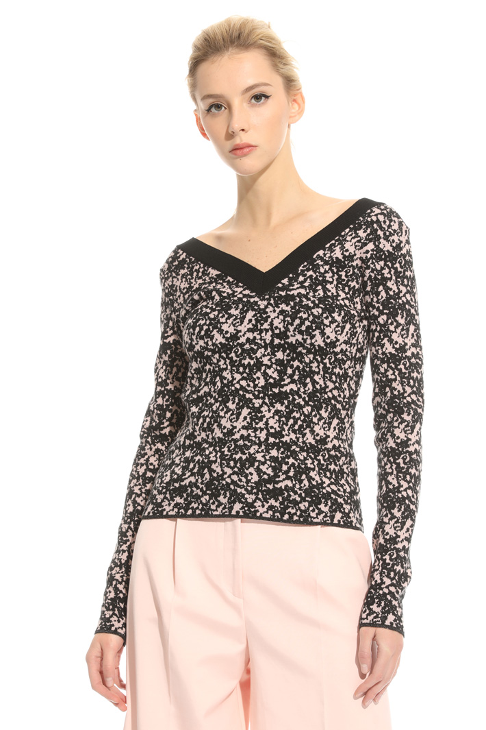 Maglia jacquard con scollo a V Intrend Maglia jacquard con scollo a V Intrend
