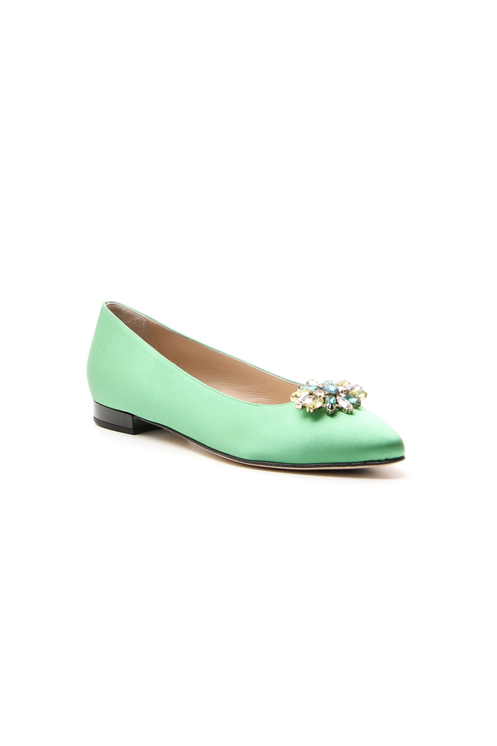 Satin ballerinas with appliqué Diffusione Tessile Satin ballerinas with appliqué Diffusione Tessile