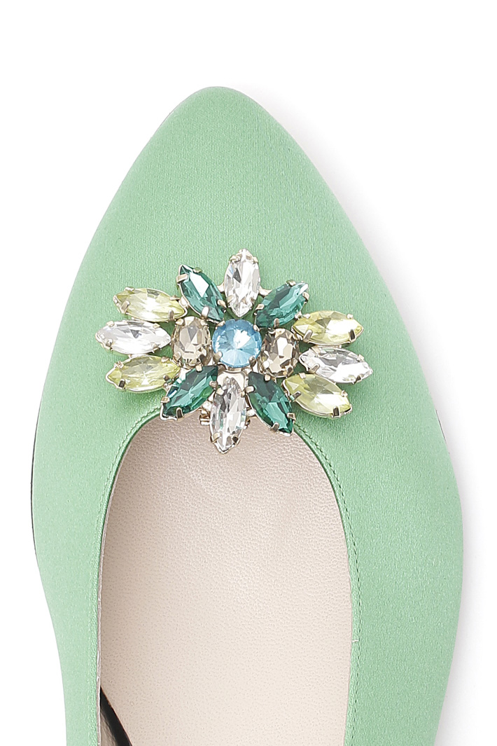 Satin ballerinas with appliqué Diffusione Tessile Satin ballerinas with appliqué Diffusione Tessile