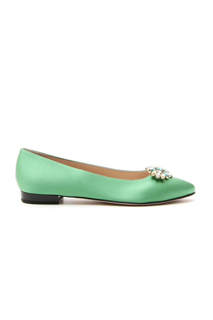 Satin ballerinas with appliqué Diffusione Tessile Satin ballerinas with appliqué Diffusione Tessile