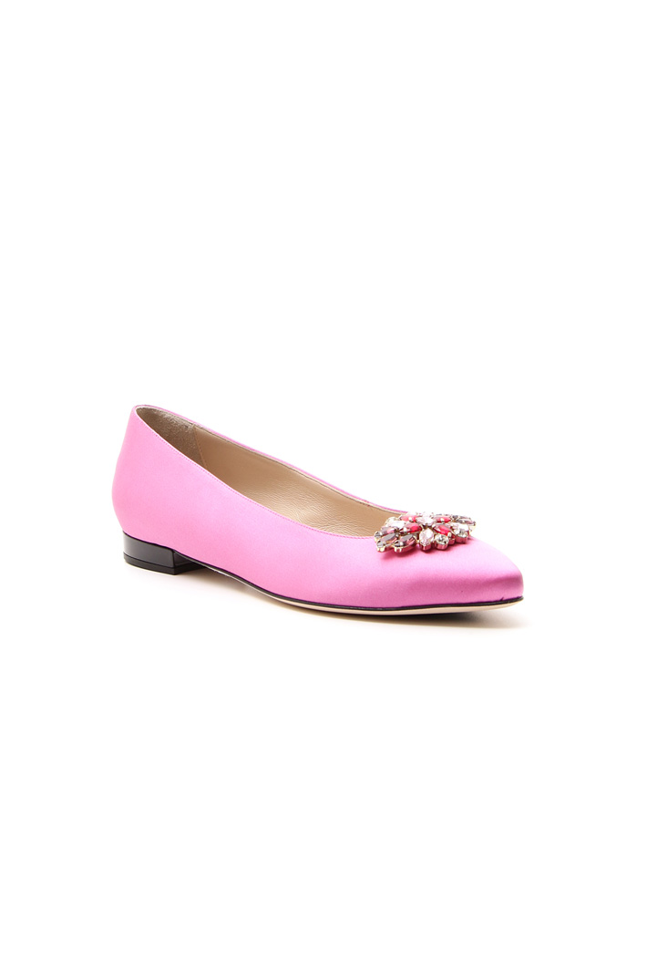 Satin ballerinas with appliqué Diffusione Tessile Satin ballerinas with appliqué Diffusione Tessile