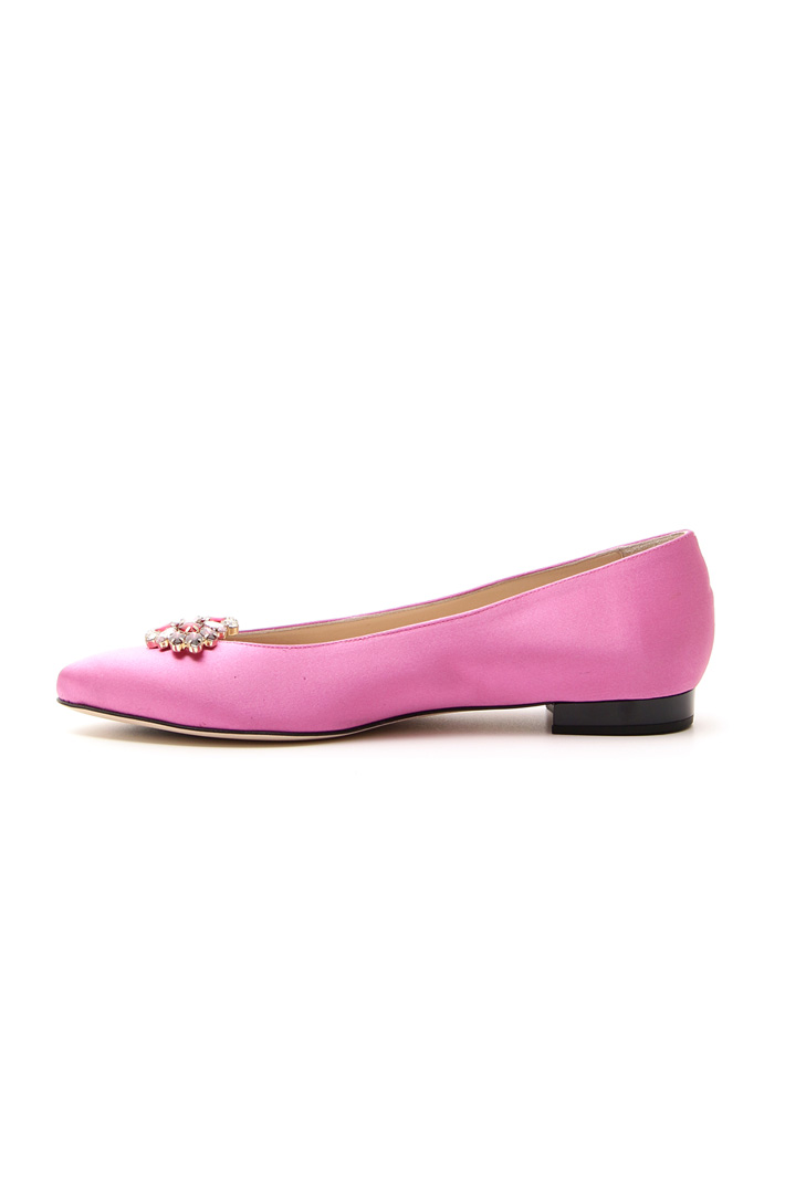Satin ballerinas with appliqué Diffusione Tessile Satin ballerinas with appliqué Diffusione Tessile