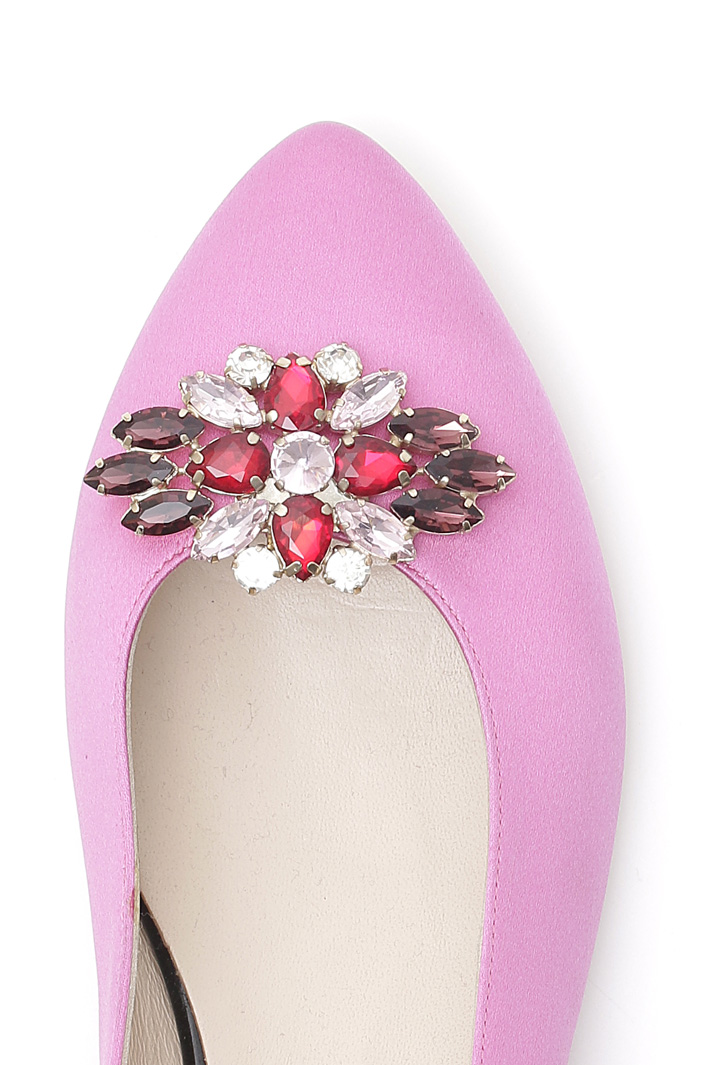 Satin ballerinas with appliqué Diffusione Tessile Satin ballerinas with appliqué Diffusione Tessile