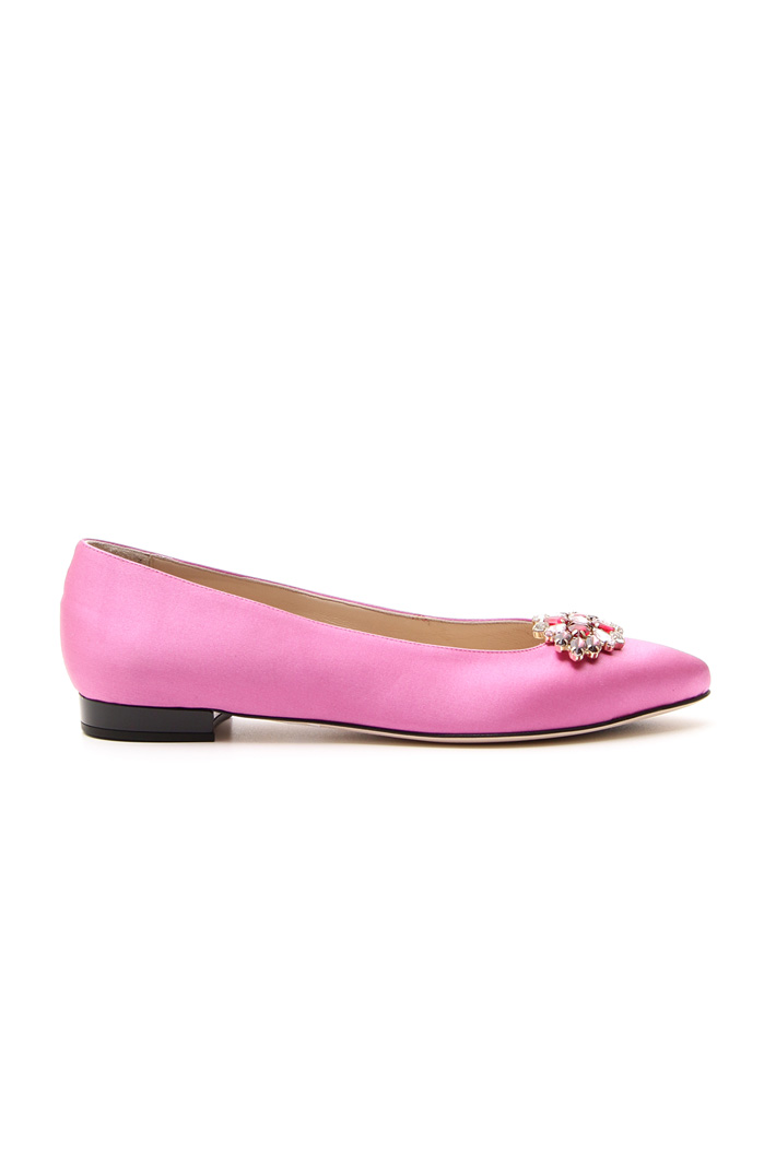 Satin ballerinas with appliqué Diffusione Tessile Satin ballerinas with appliqué Diffusione Tessile