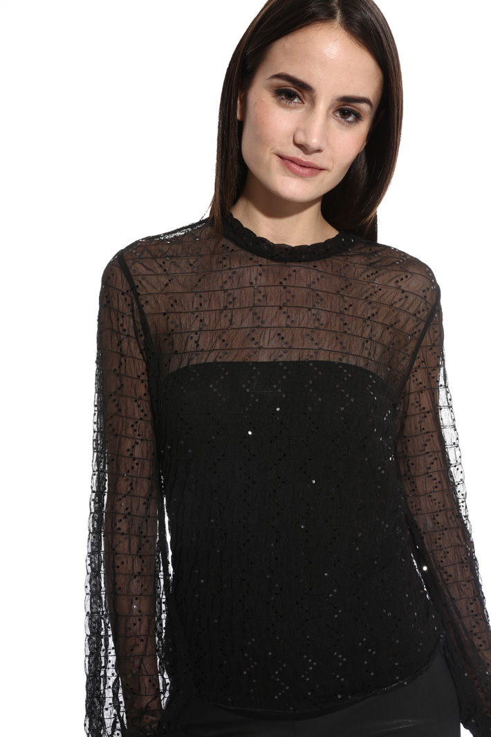 Top in tulle con paillettes Intrend Top in tulle con paillettes Intrend